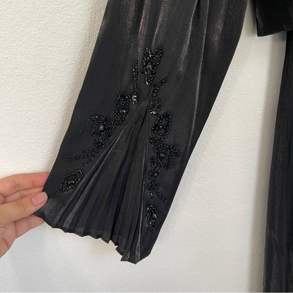 Alex Evening Black Beaded Tank Dress and Bested Trimmed Jacket Set Size 10 - Picture 3 of 12